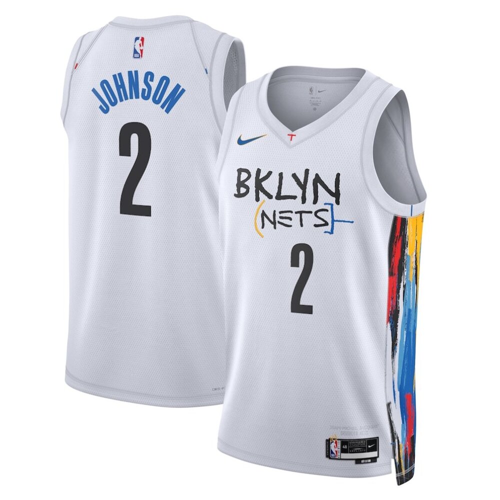 Brooklyn Nets Cameron Johnson Nike City Edition Swingman Jersey White XL 52 New